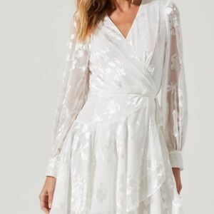 ASTR Aja Burnout Wrap Front Short Dress